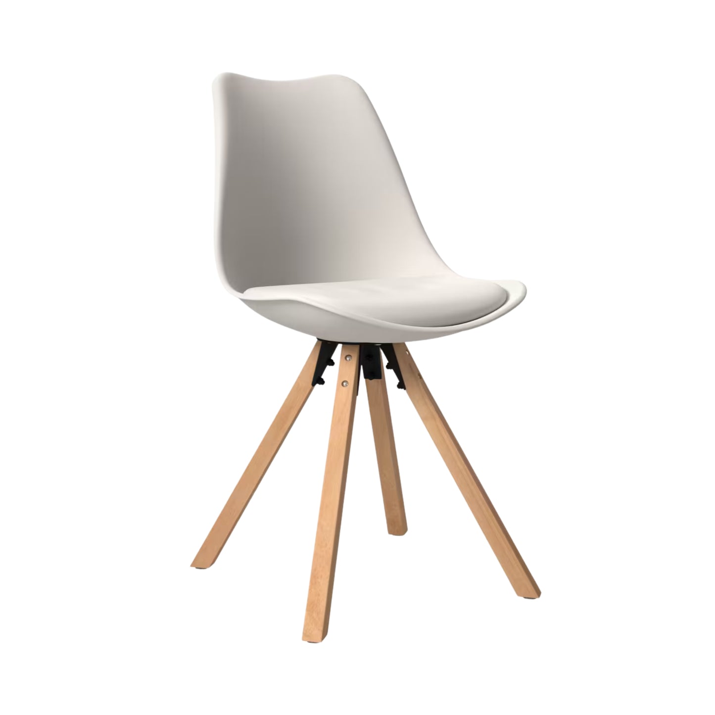 Stuhl mit Holz- und Lederoptik