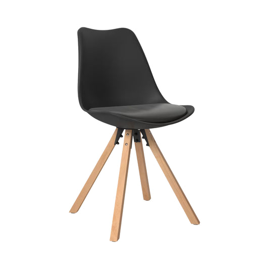 Stuhl mit Holz- und Lederoptik
